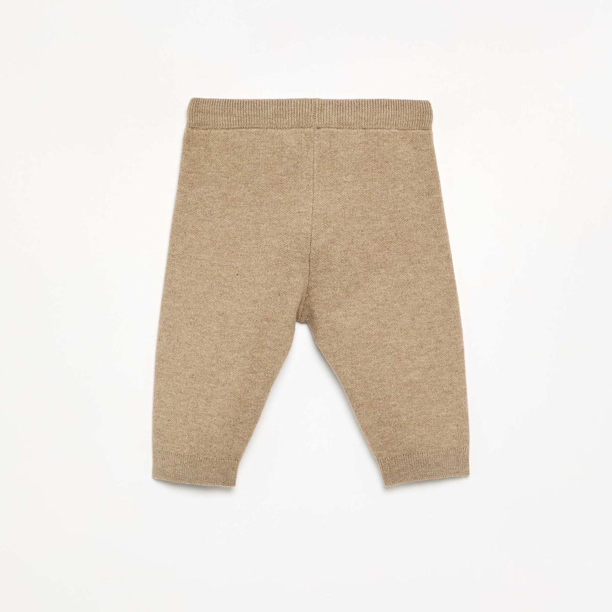 Plain knit trousers BEIGE