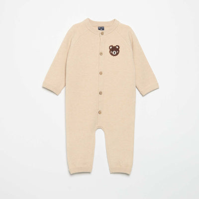 Compact knit sleepsuit BEIGE