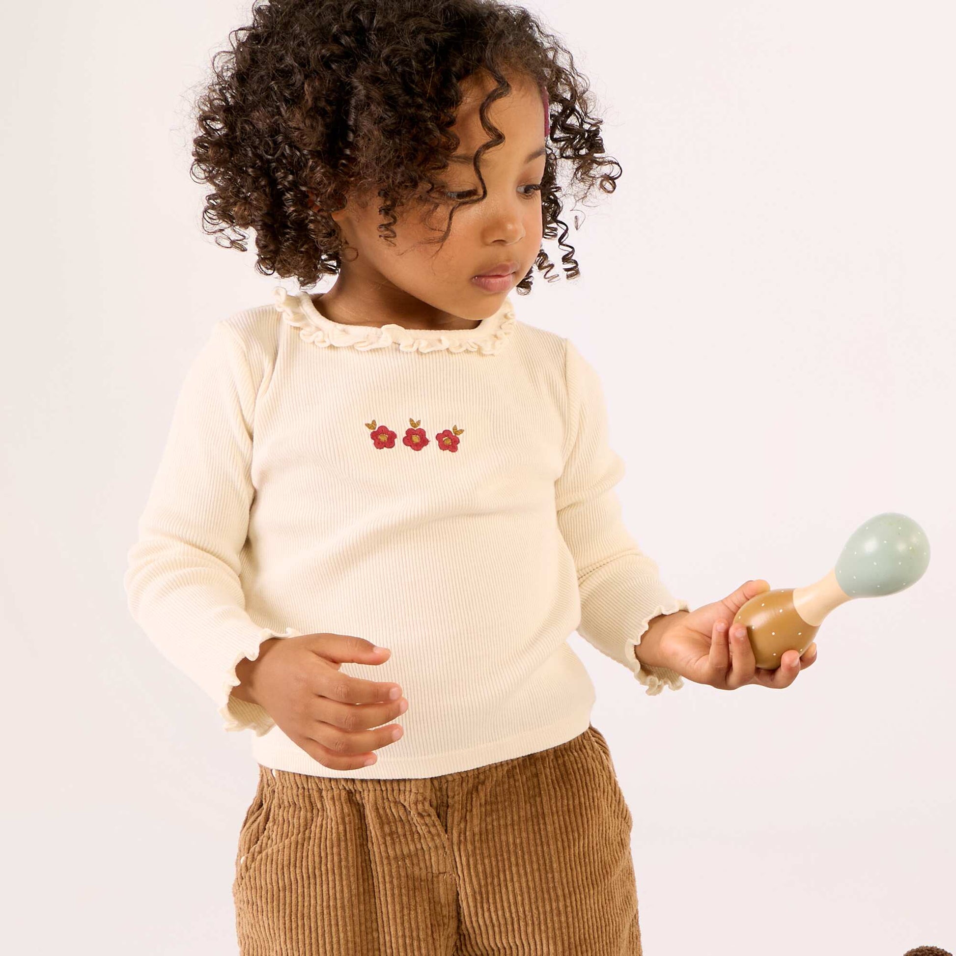 2-piece set - T-shirt + velvet trousers WHITE