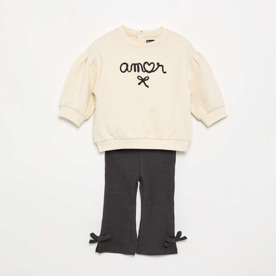 2-piece set - sweatshirt + pants BEIGE