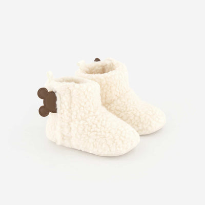 Pair of \'Disney\' Sherpa-Style Slippers WHITE
