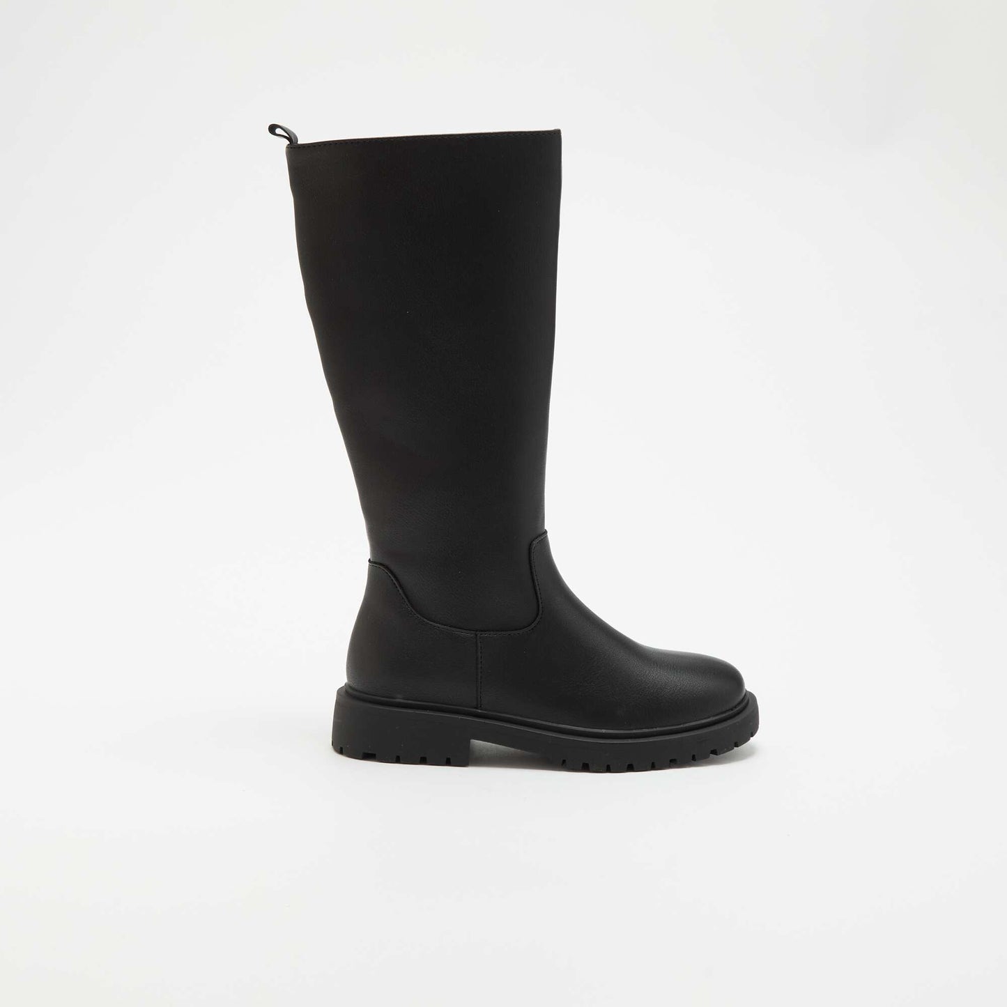 Pair of faux leather high-top boots BLACK