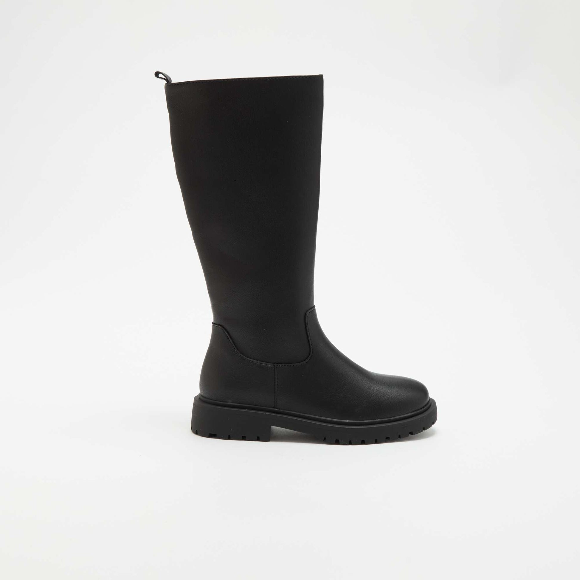 Pair of faux leather high-top boots BLACK