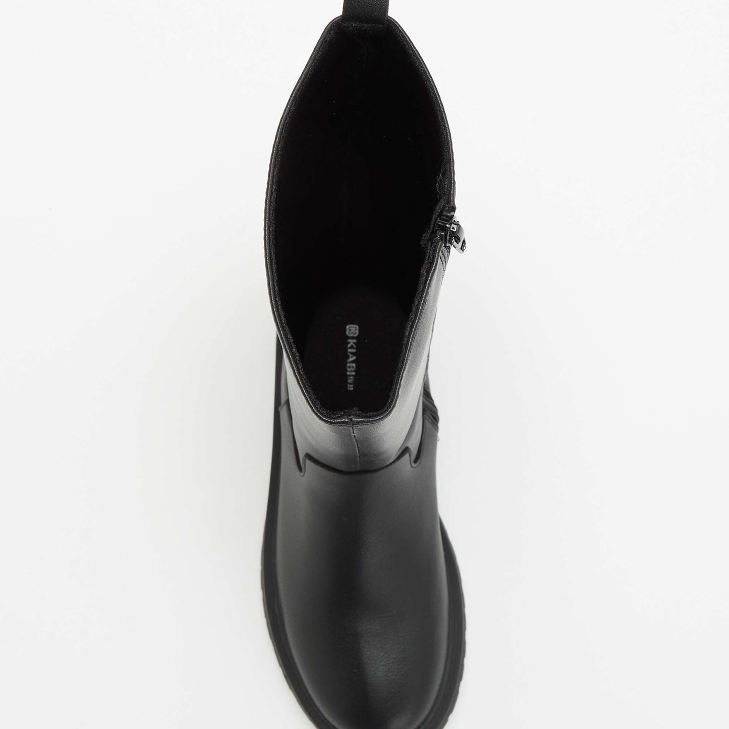 Pair of faux leather high-top boots BLACK