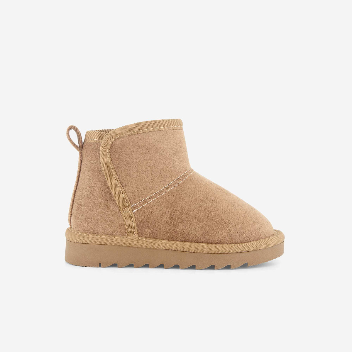 Faux Suede Fur-Lined Boots BROWN