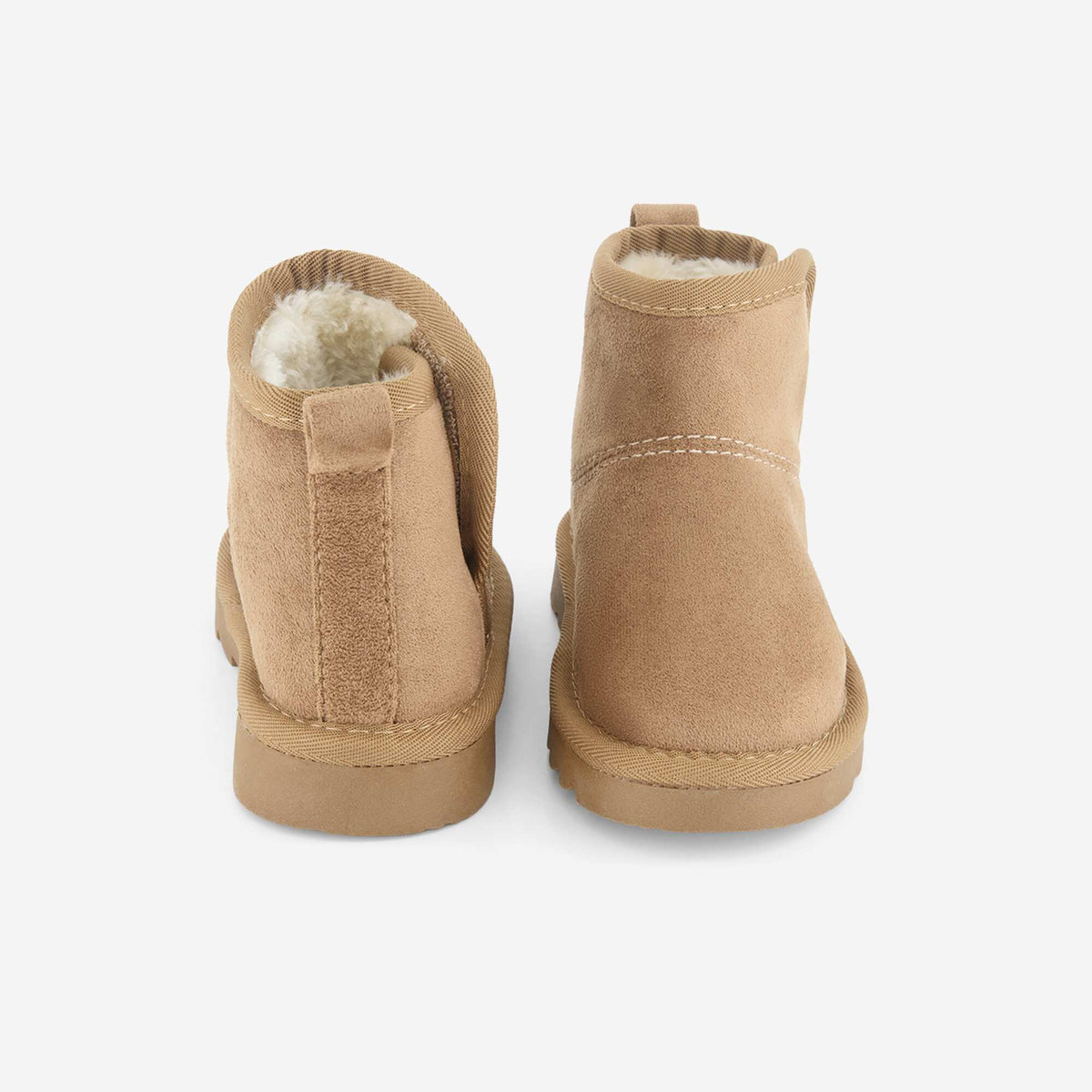 Faux Suede Fur-Lined Boots BROWN