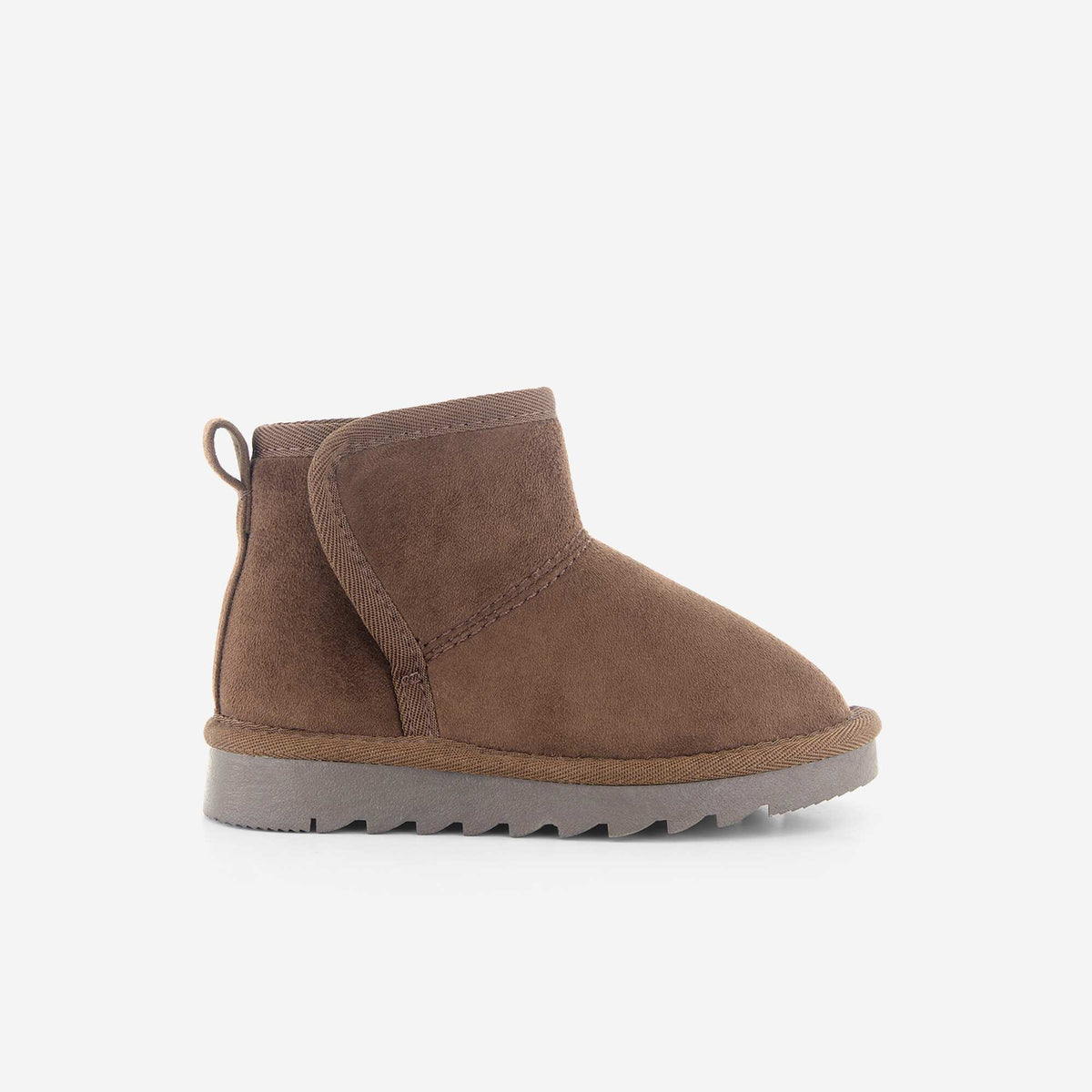 Faux Suede Fur-Lined Boots BROWN