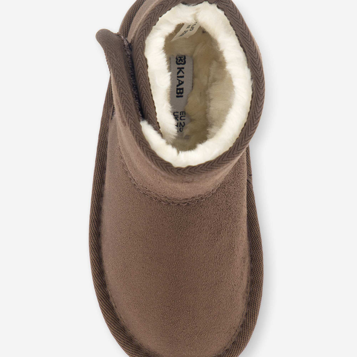 Faux Suede Fur-Lined Boots BROWN
