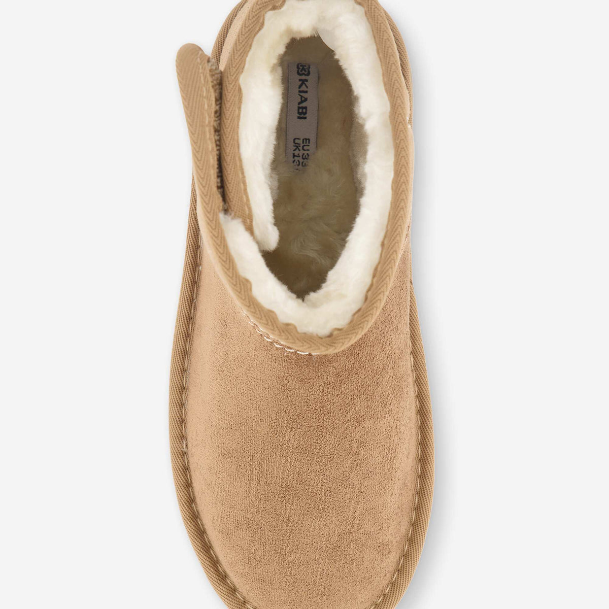 Faux fur-lined suede-effect boots BROWN