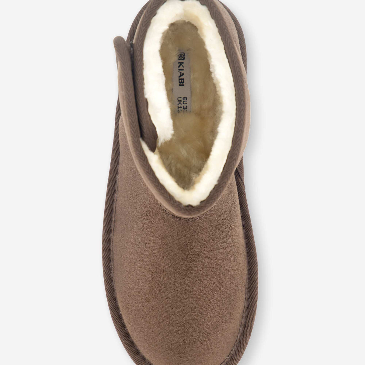 Faux fur-lined suede-effect boots BROWN