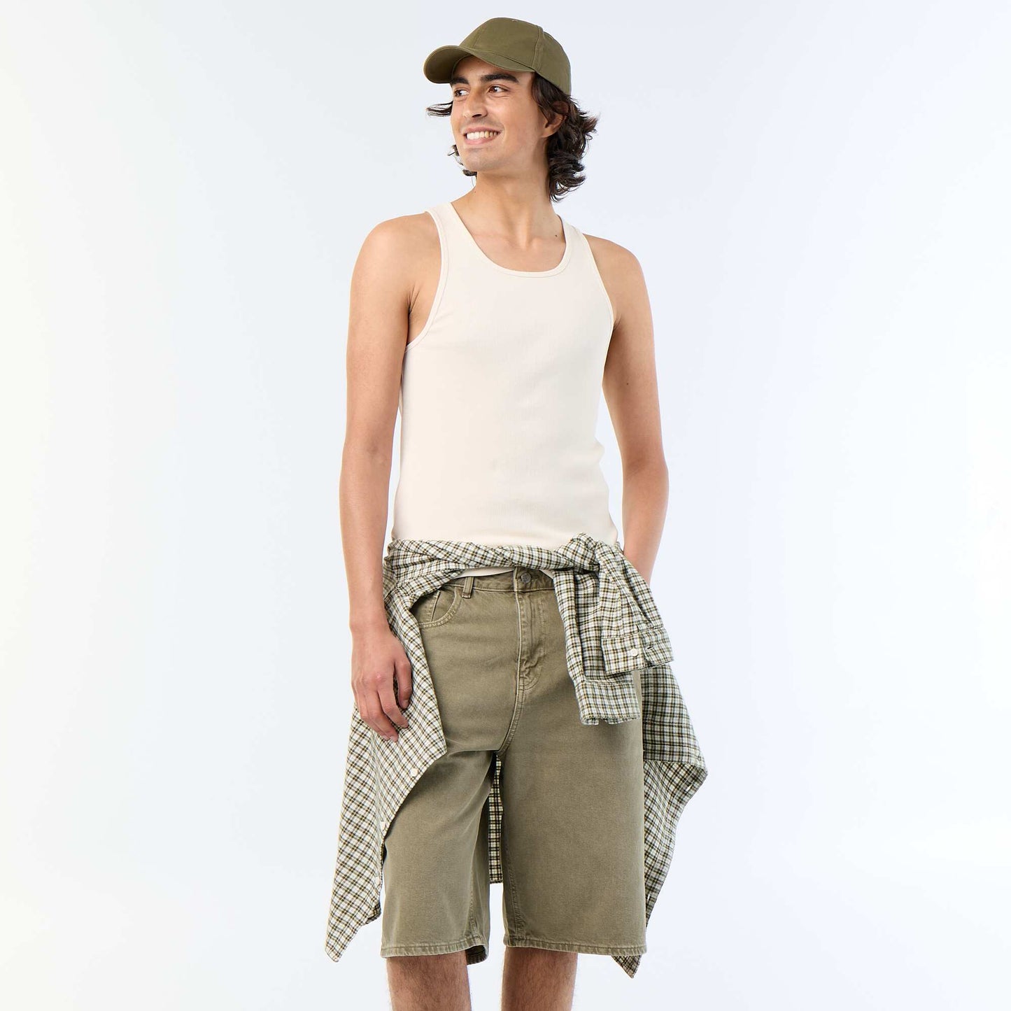 5-pocket denim shorts KHAKI