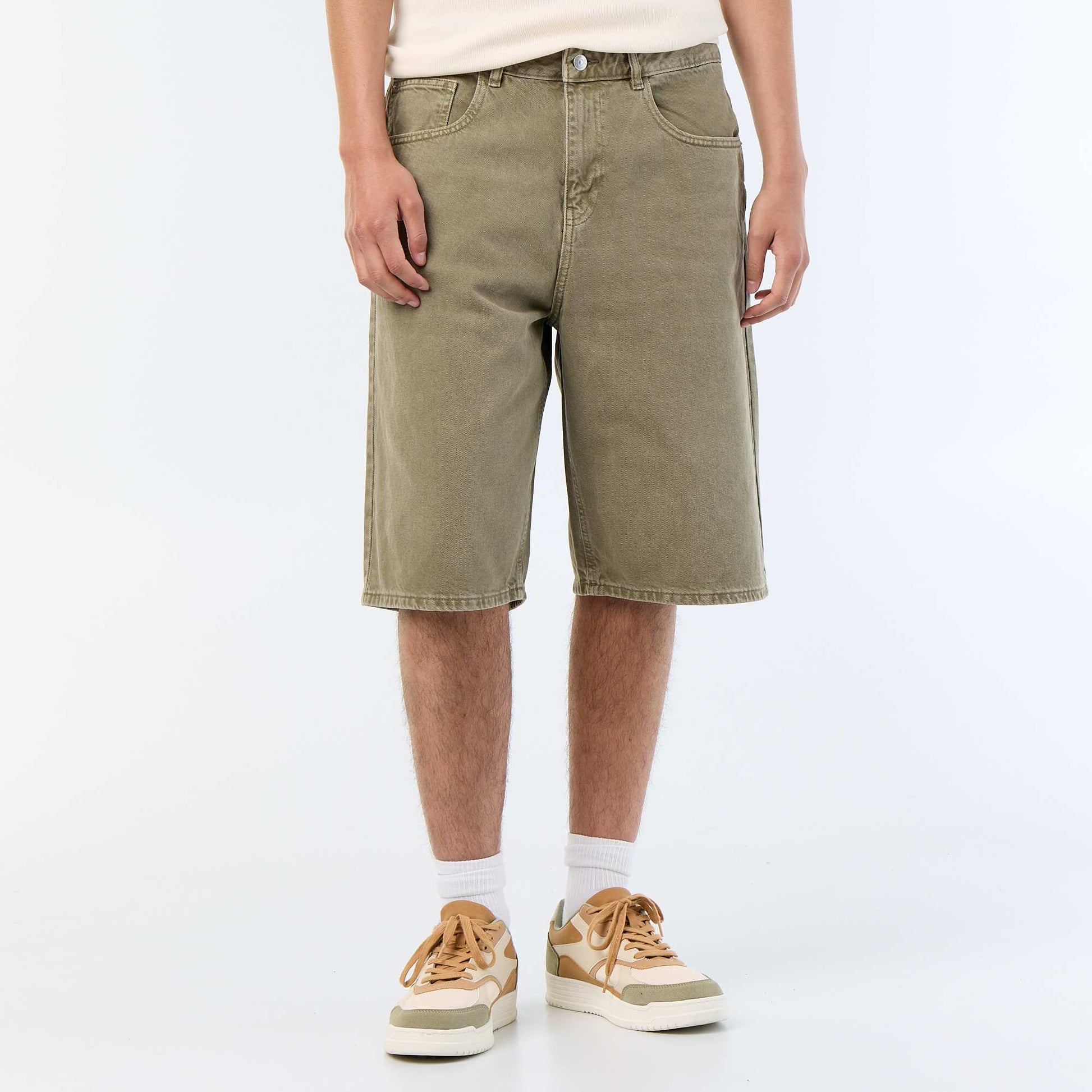 5-pocket denim shorts KHAKI