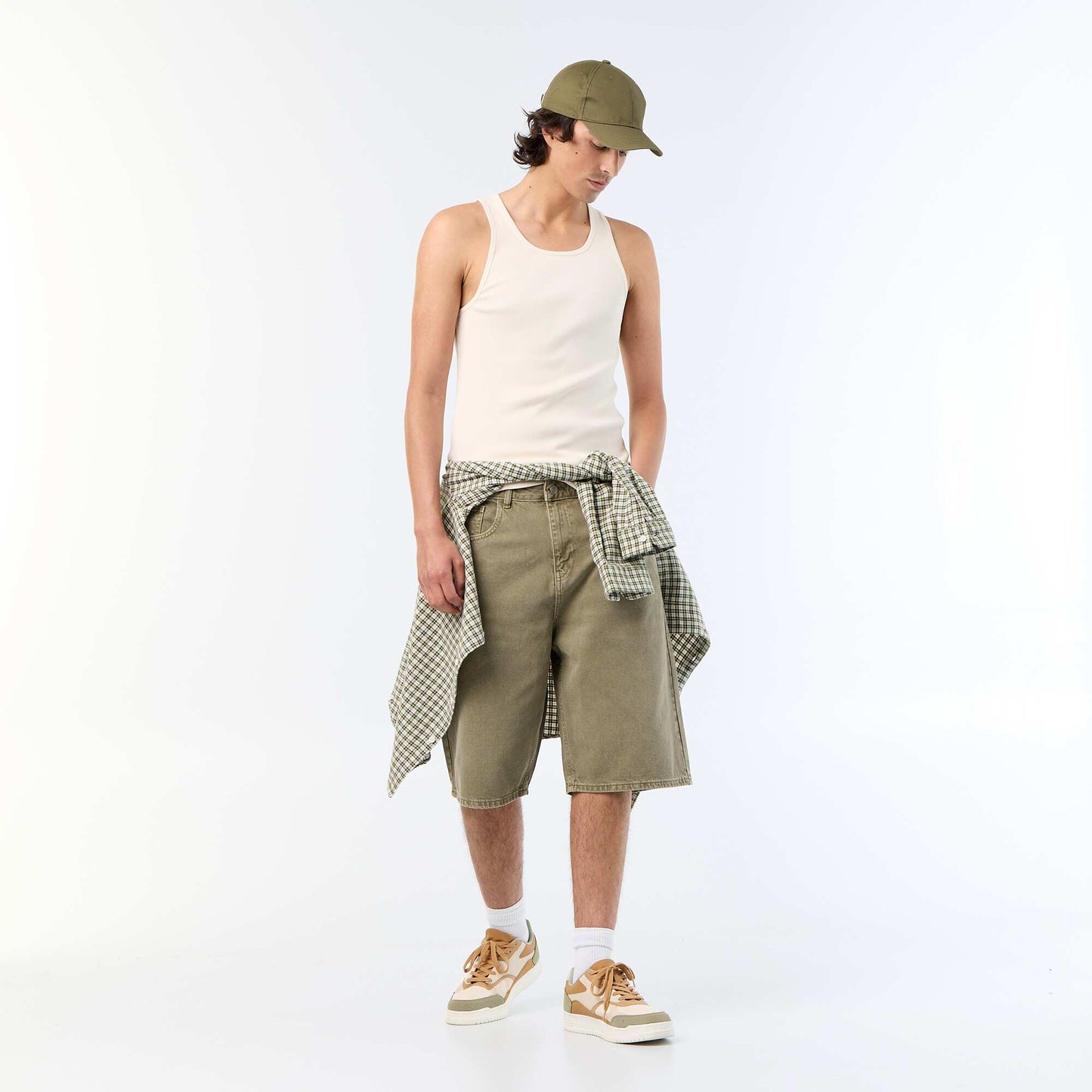 5-pocket denim shorts KHAKI