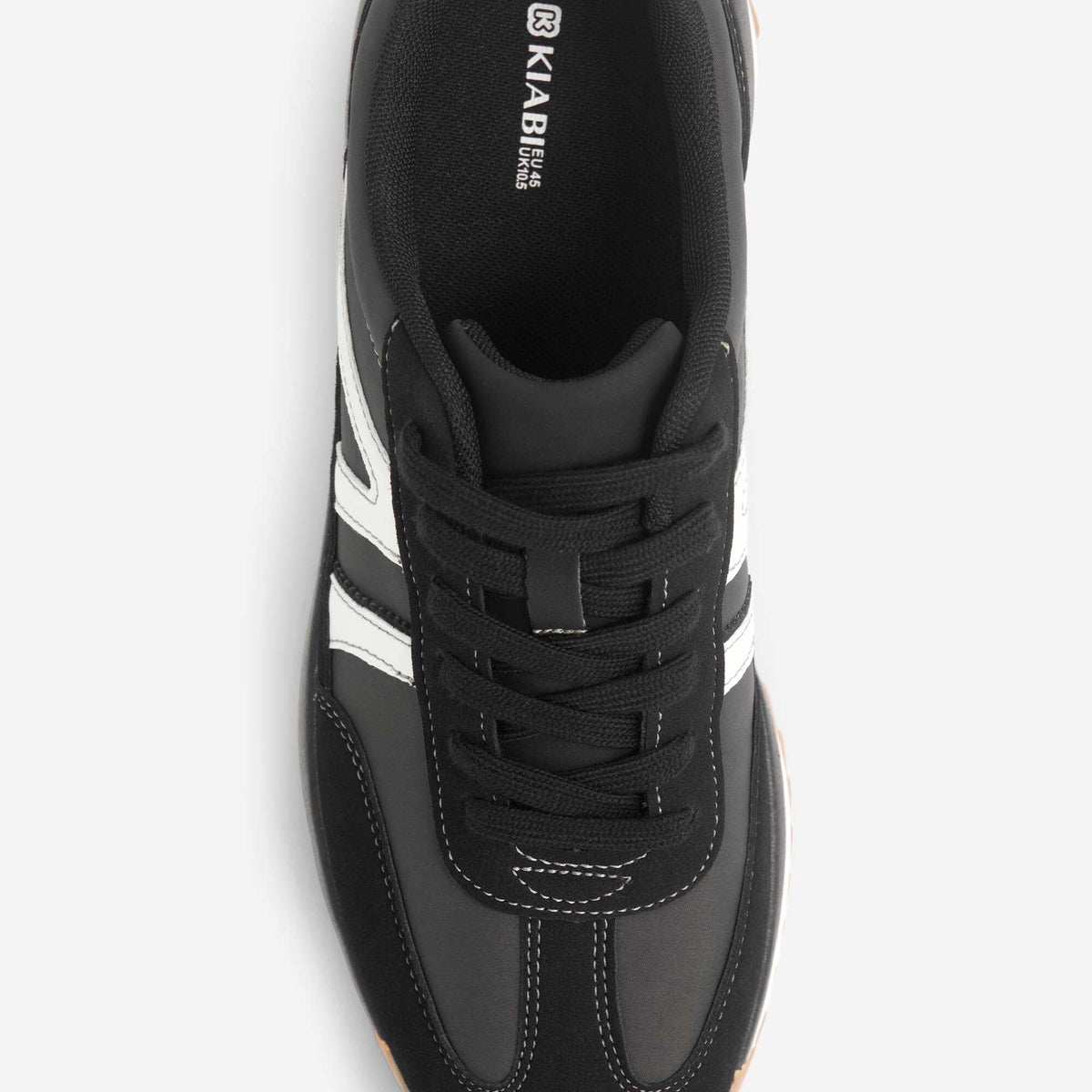 Two-tone mixed-material low-top sneakers GREY