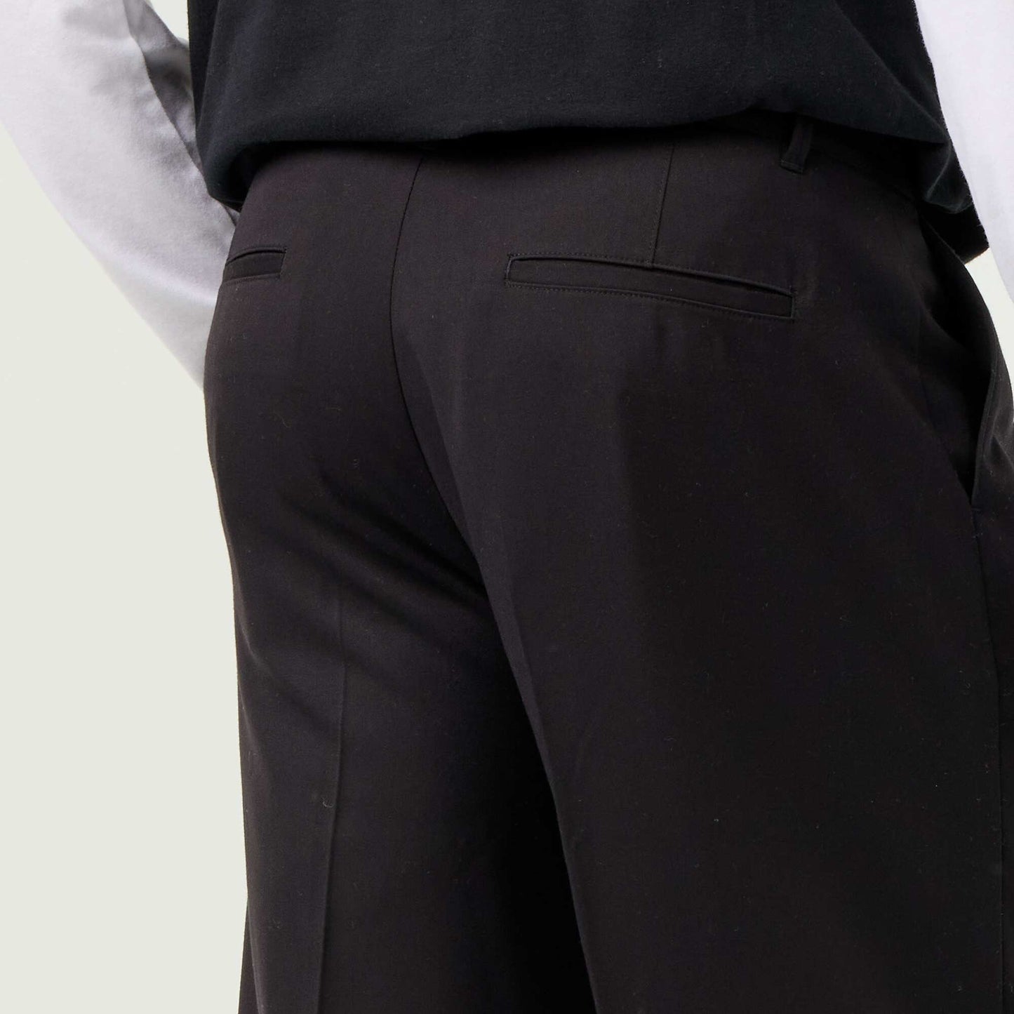 Solid wide-leg trousers BLACK