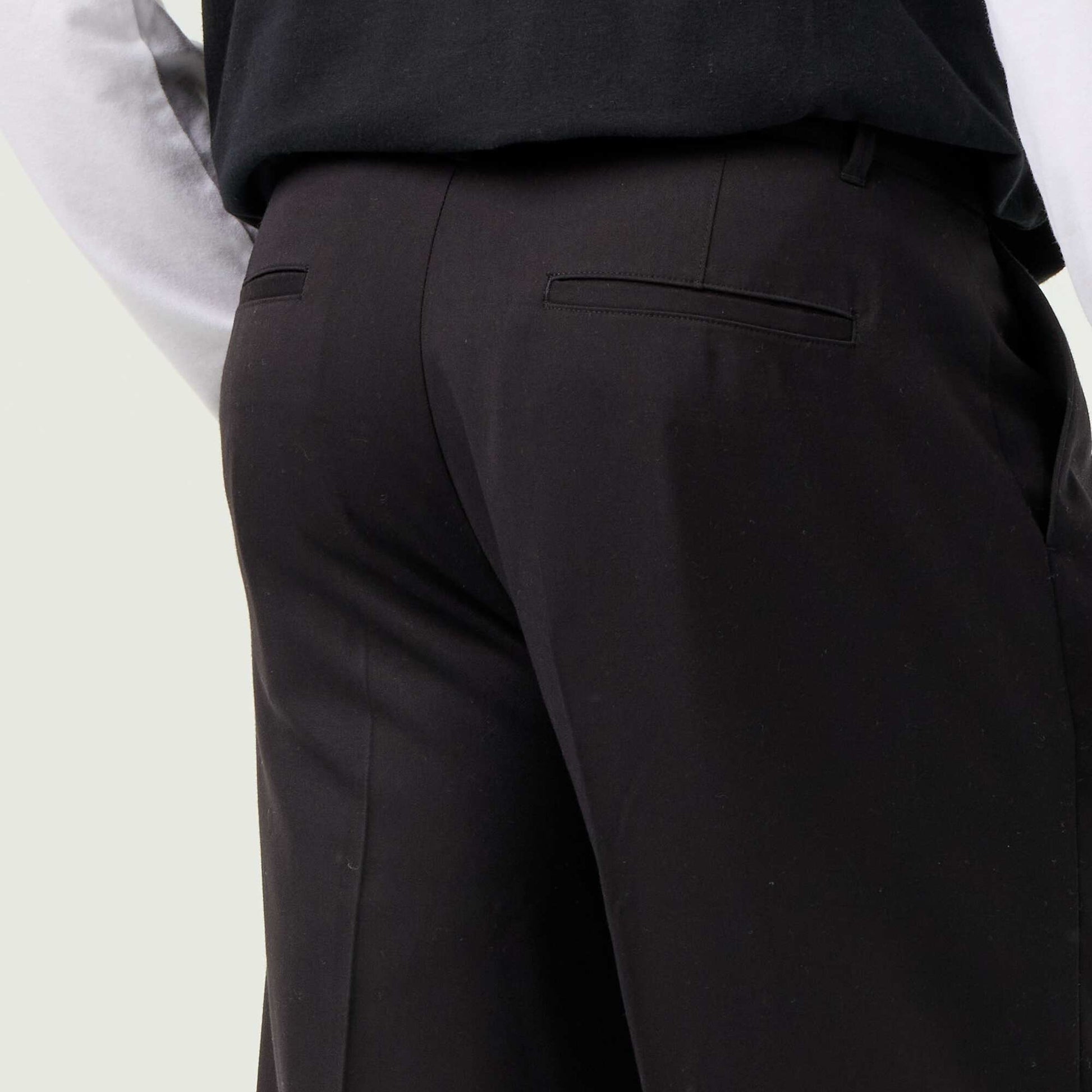 Solid wide-leg trousers BLACK