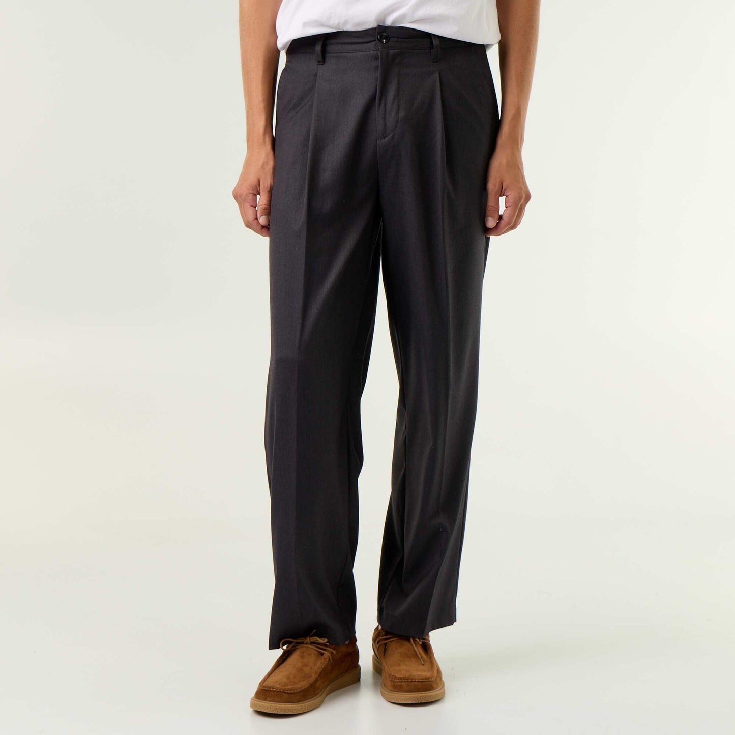 Solid wide-leg trousers GREY