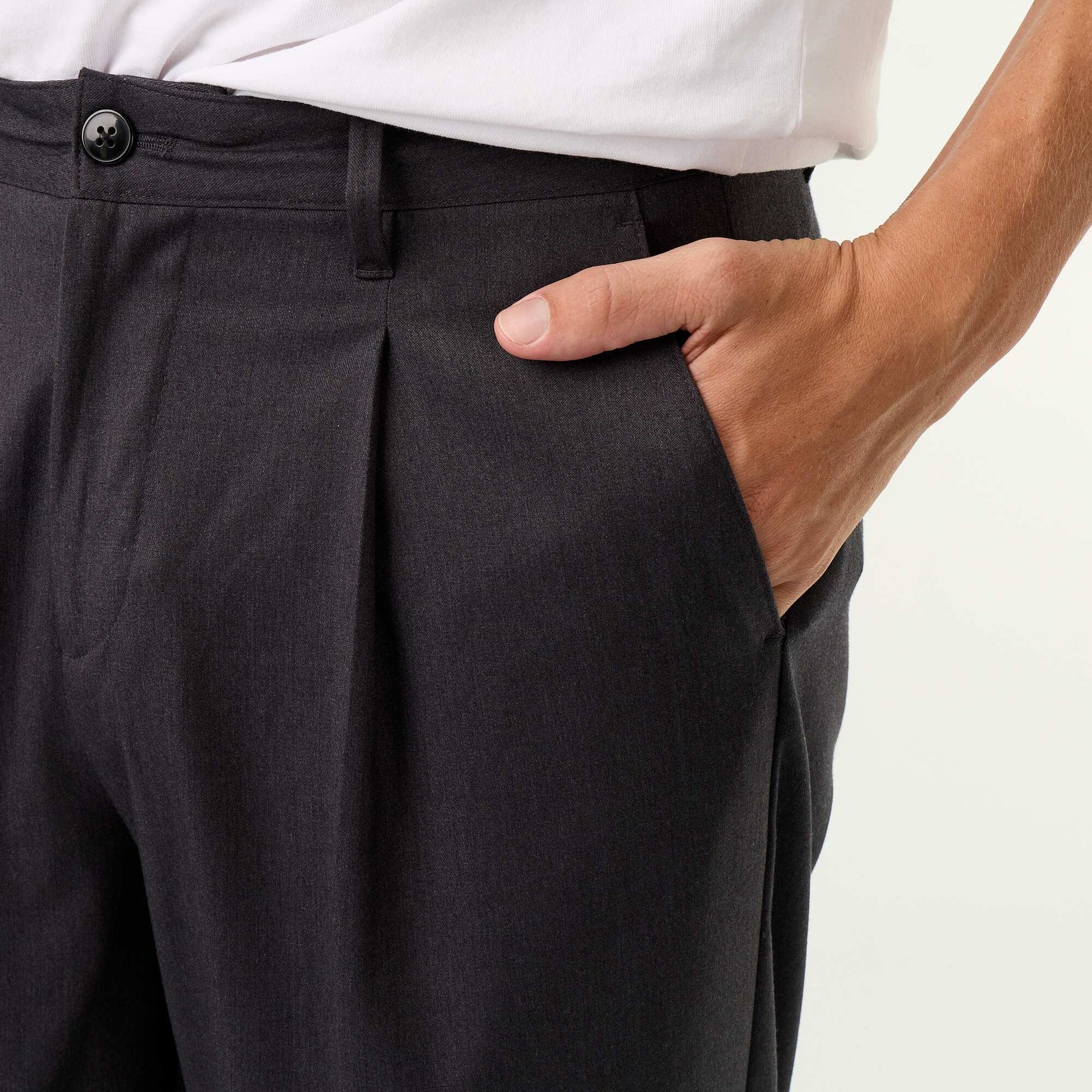 Solid wide-leg trousers GREY