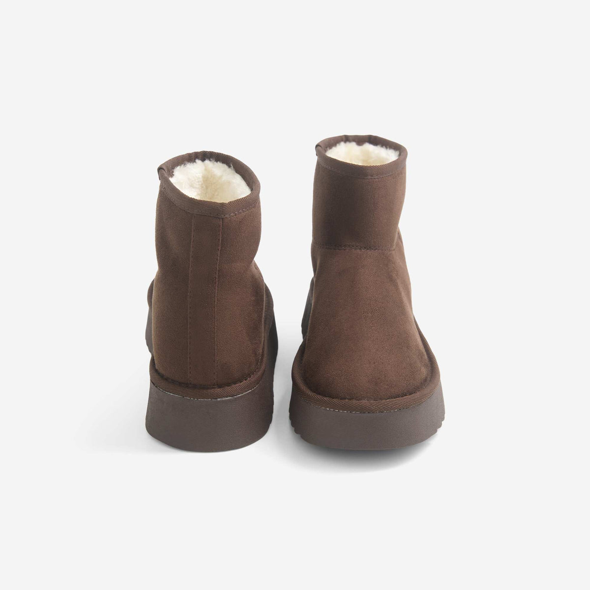 Lined wedge boots BROWN