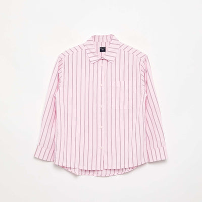 Long-sleeved cotton blouse PINK