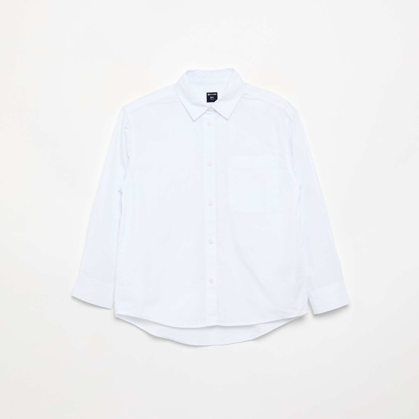 Long-sleeved cotton blouse WHITE