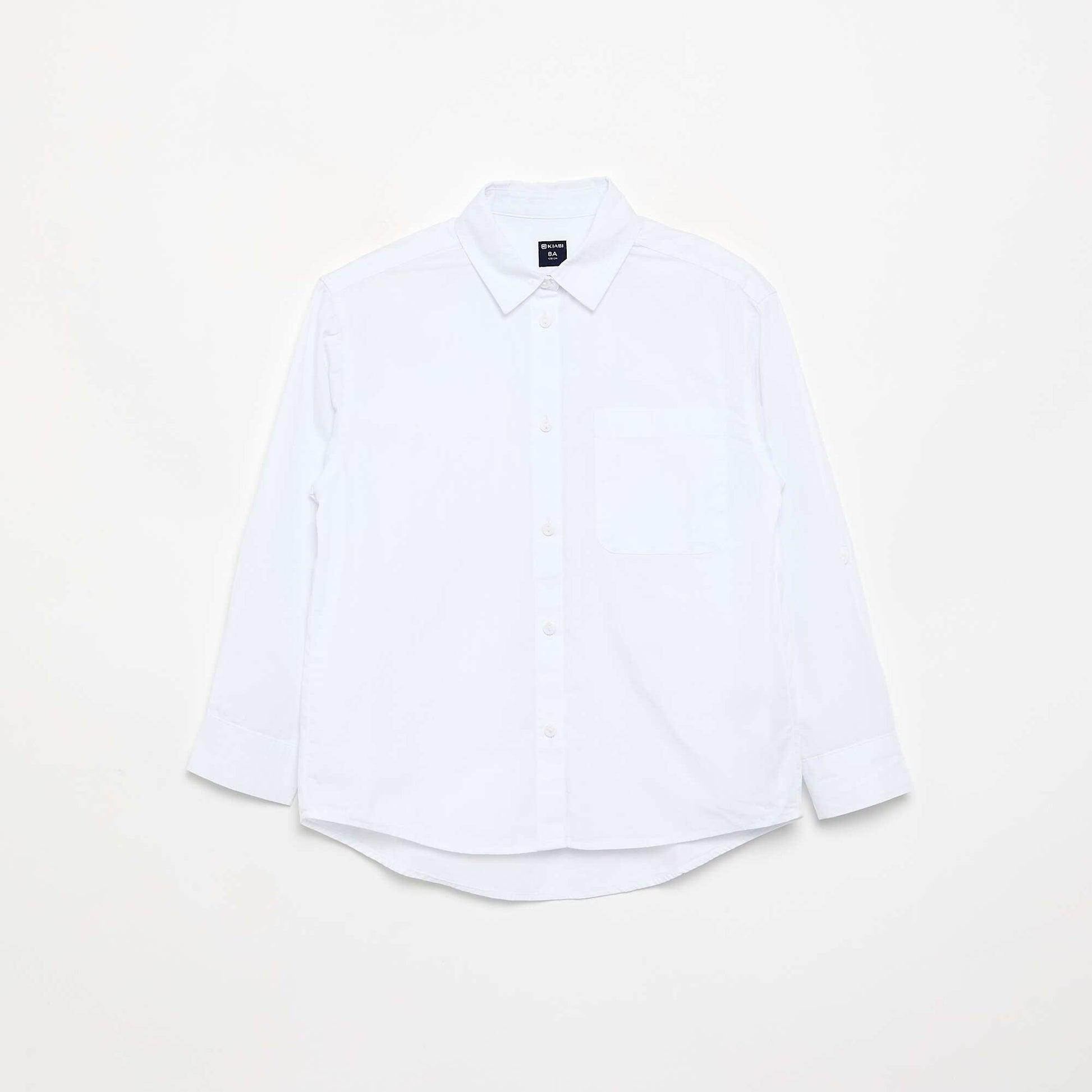 Long-sleeved cotton blouse WHITE