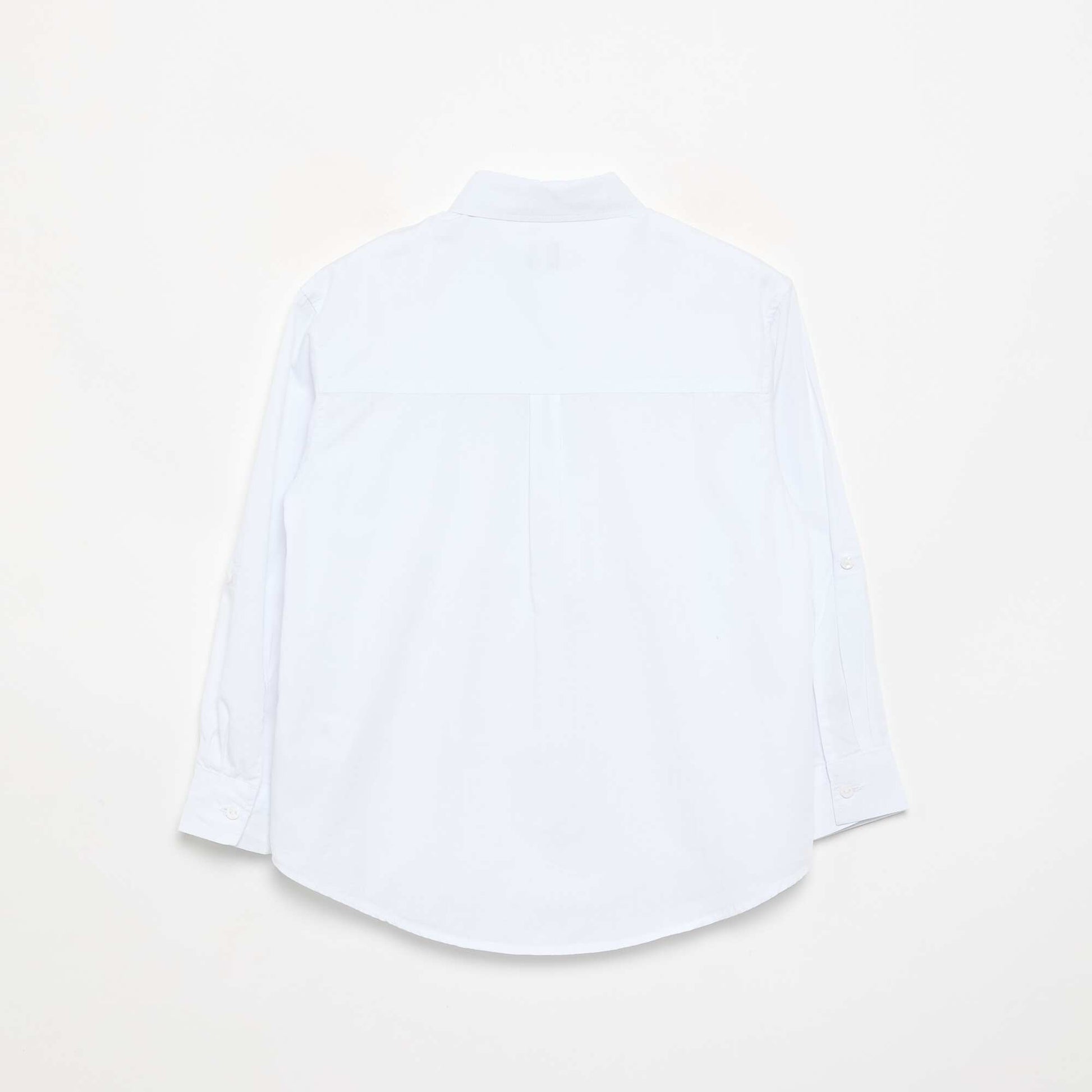 Long-sleeved cotton blouse WHITE