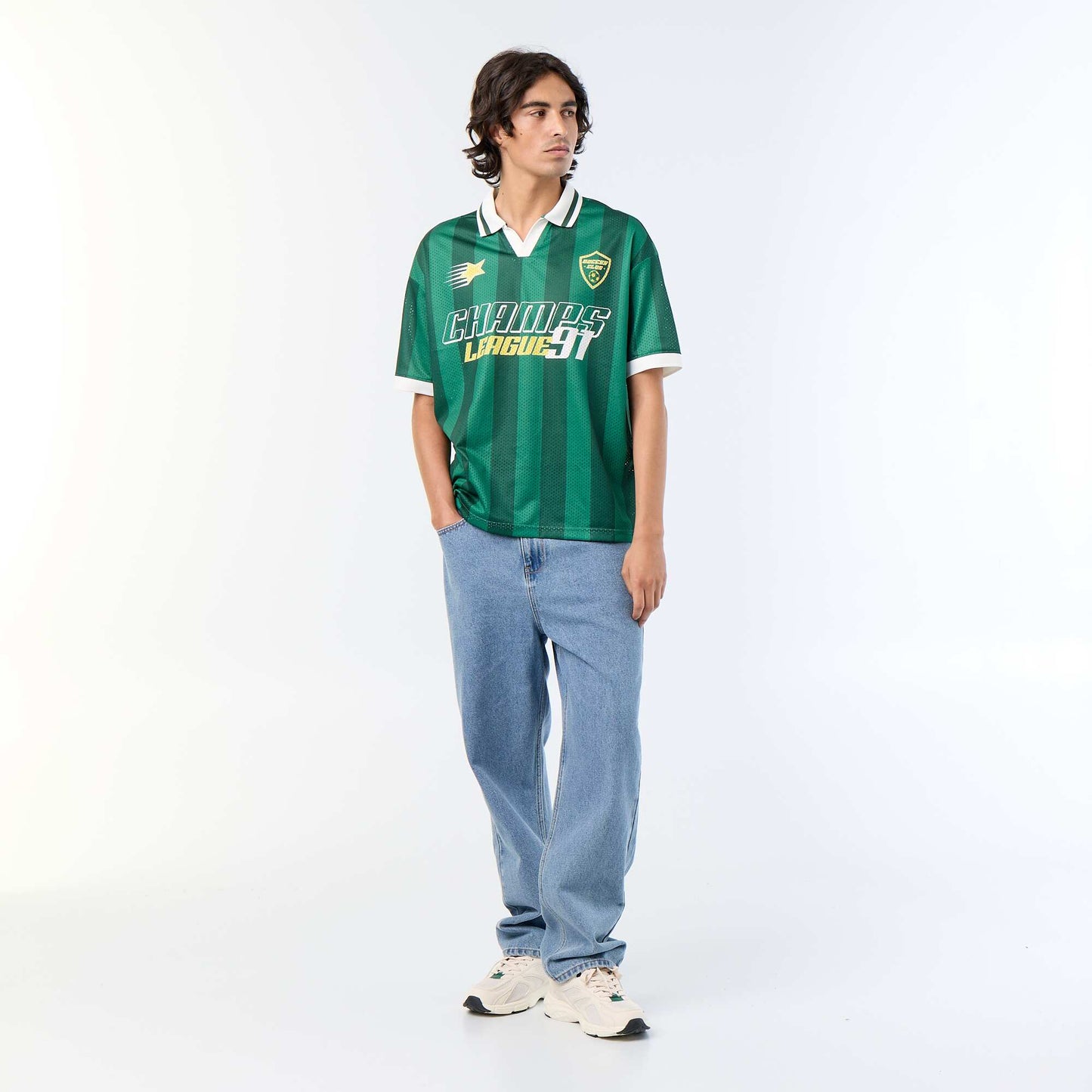 Sporty Polo Collar T-shirt GREEN