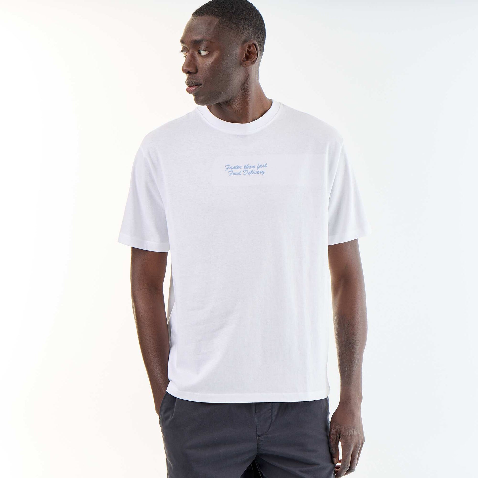 Embroidered Short-Sleeve T-Shirt WHITE
