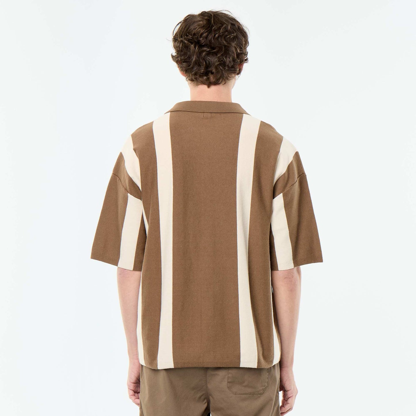 Short-sleeved knit shirt BROWN