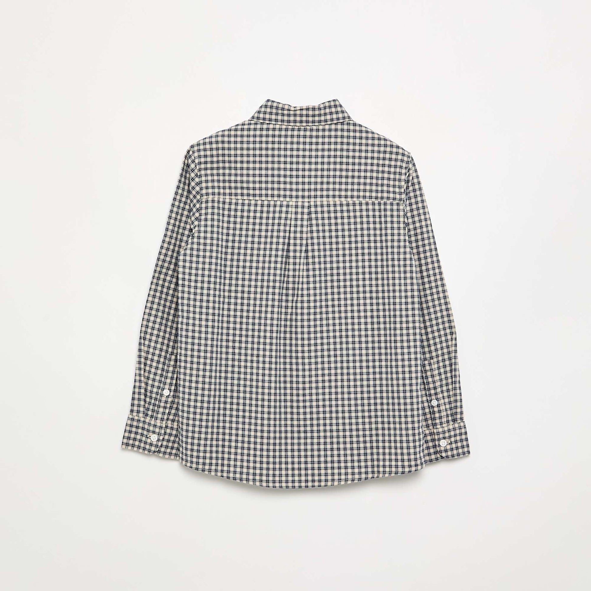 Checked flannel shirt WHITE