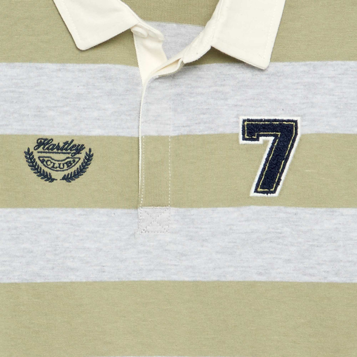 Striped Polo Shirt with Contrast Collar GREEN