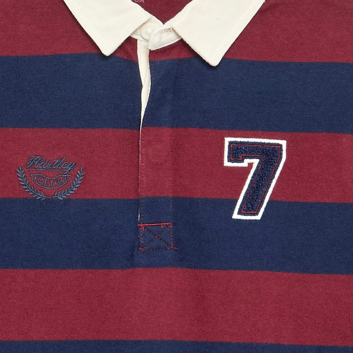 Striped Polo Shirt with Contrast Collar RED