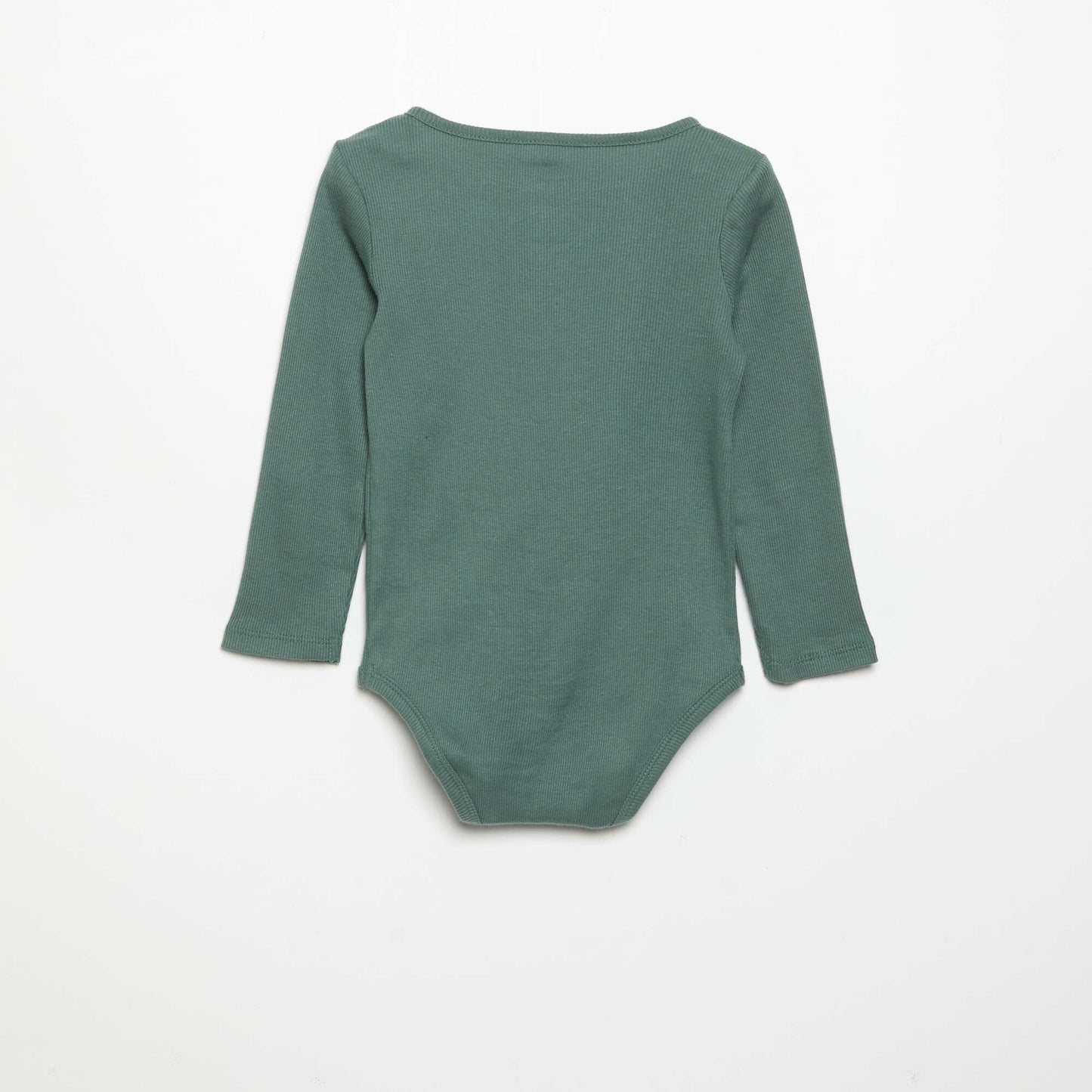 Long-sleeved bodysuit with buttoned collar GREEN