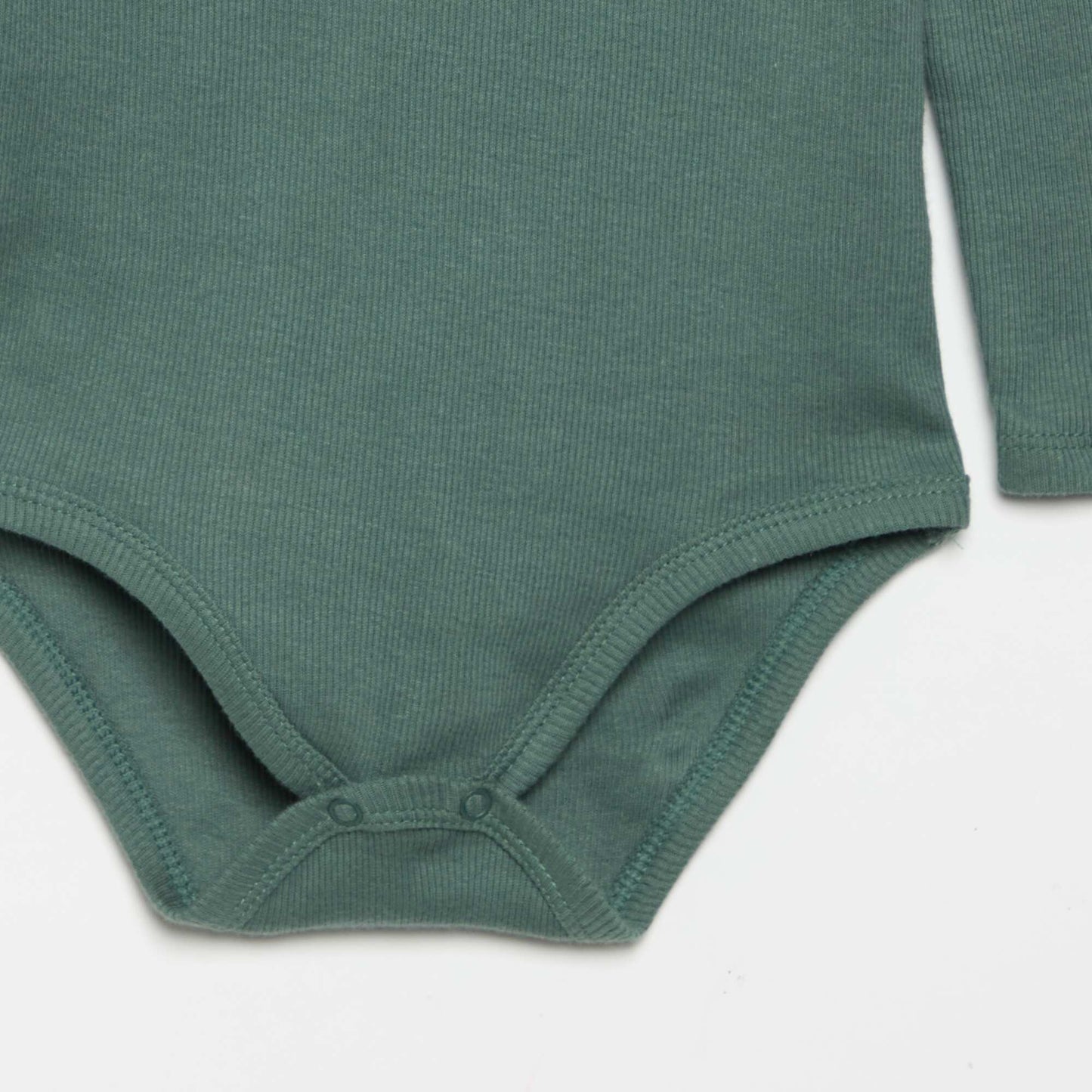 Long-sleeved bodysuit with buttoned collar GREEN