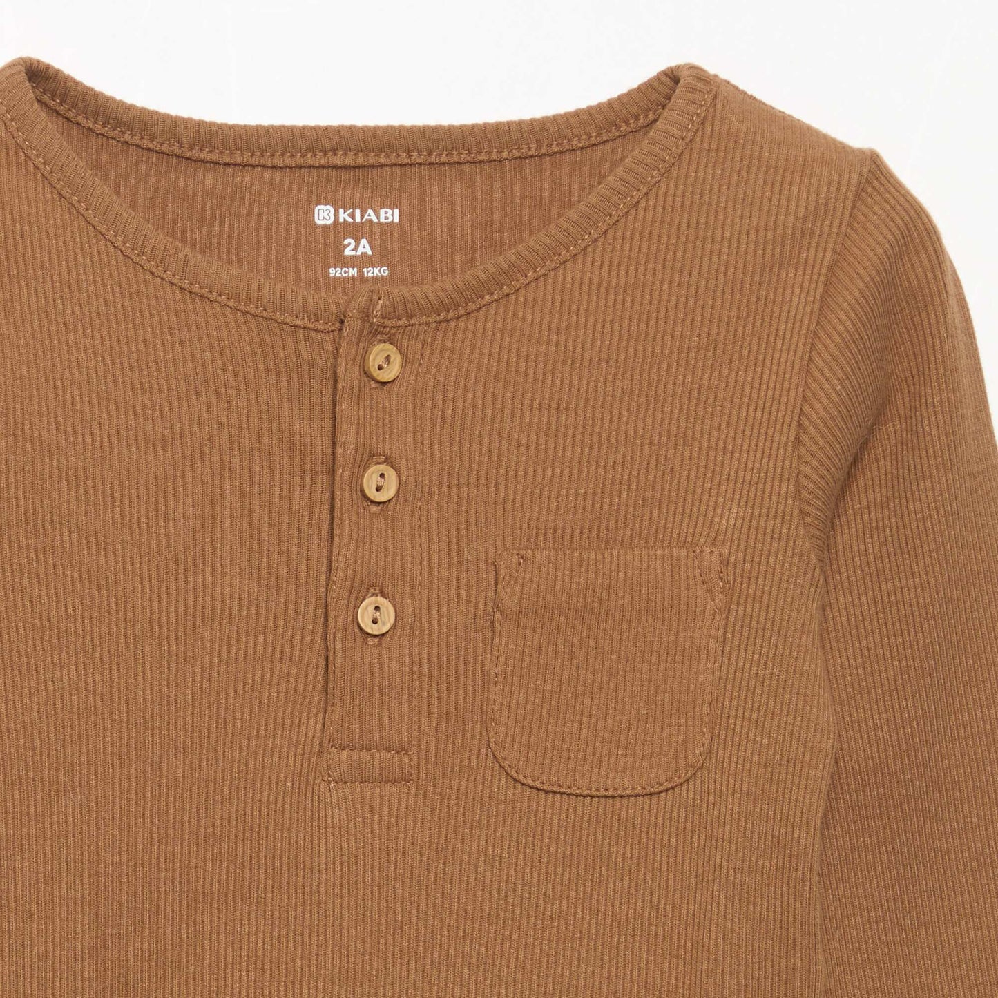 Long-sleeved bodysuit with buttoned collar BEIGE