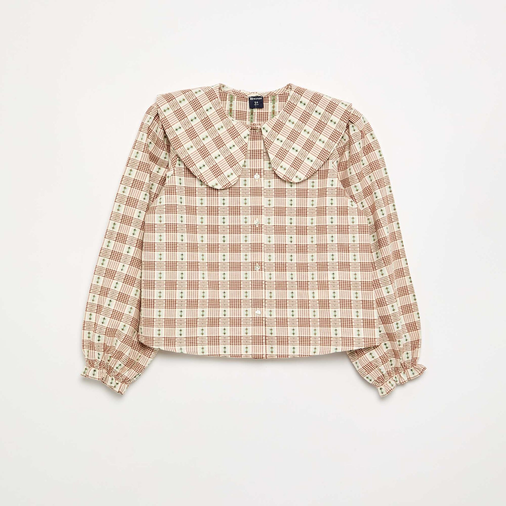 Patterned Plaid Blouse PINK