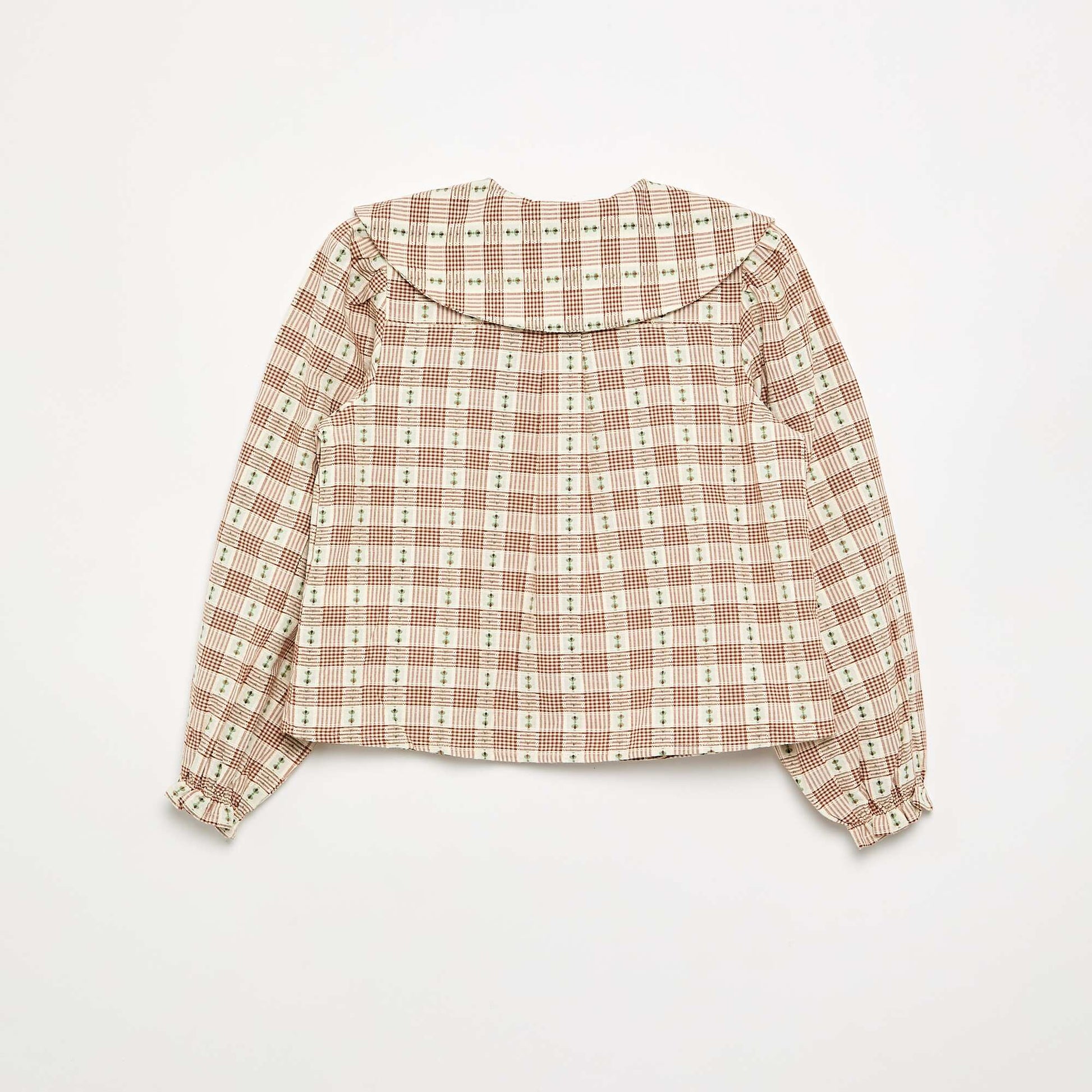 Patterned Plaid Blouse PINK