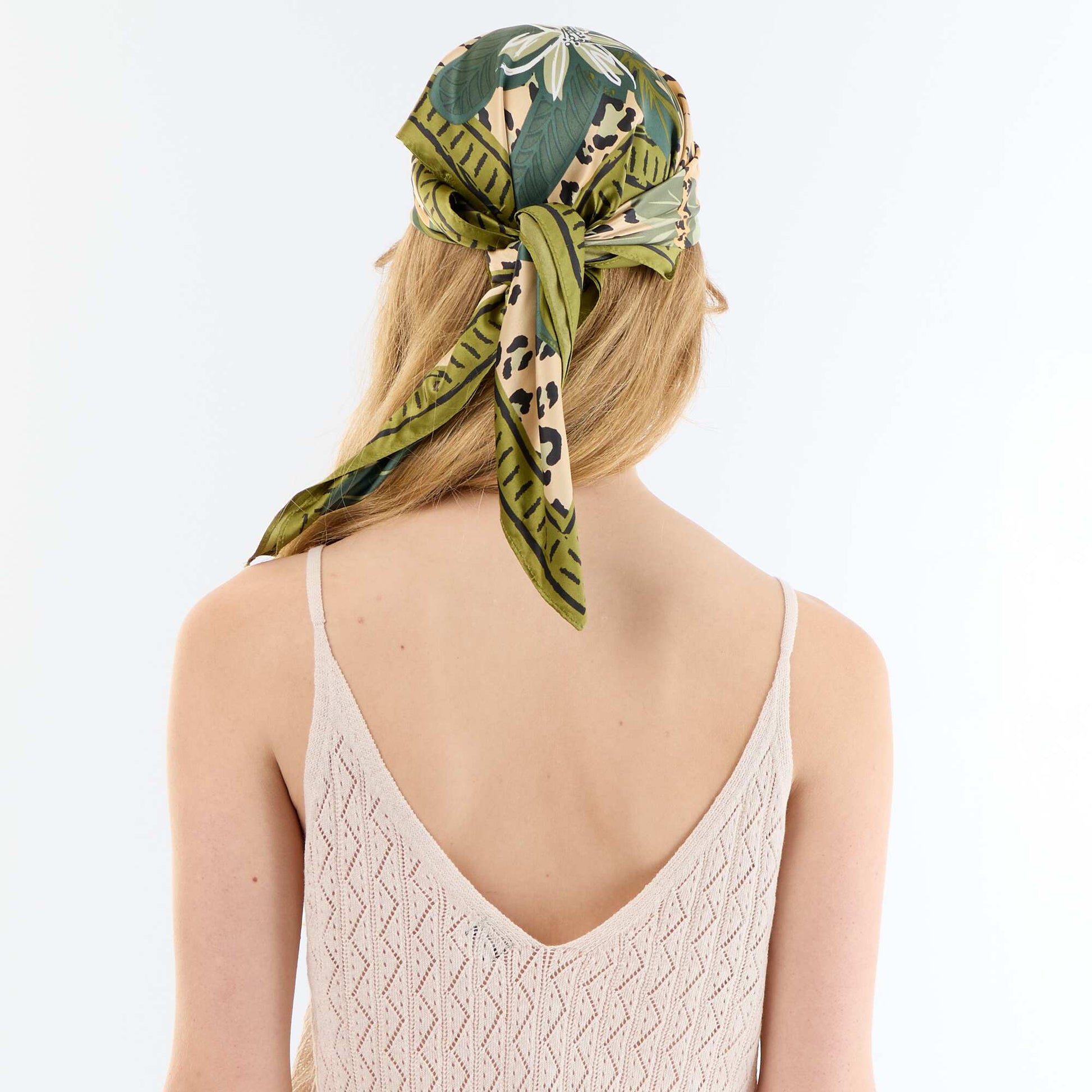 Crochet knit tank top BEIGE