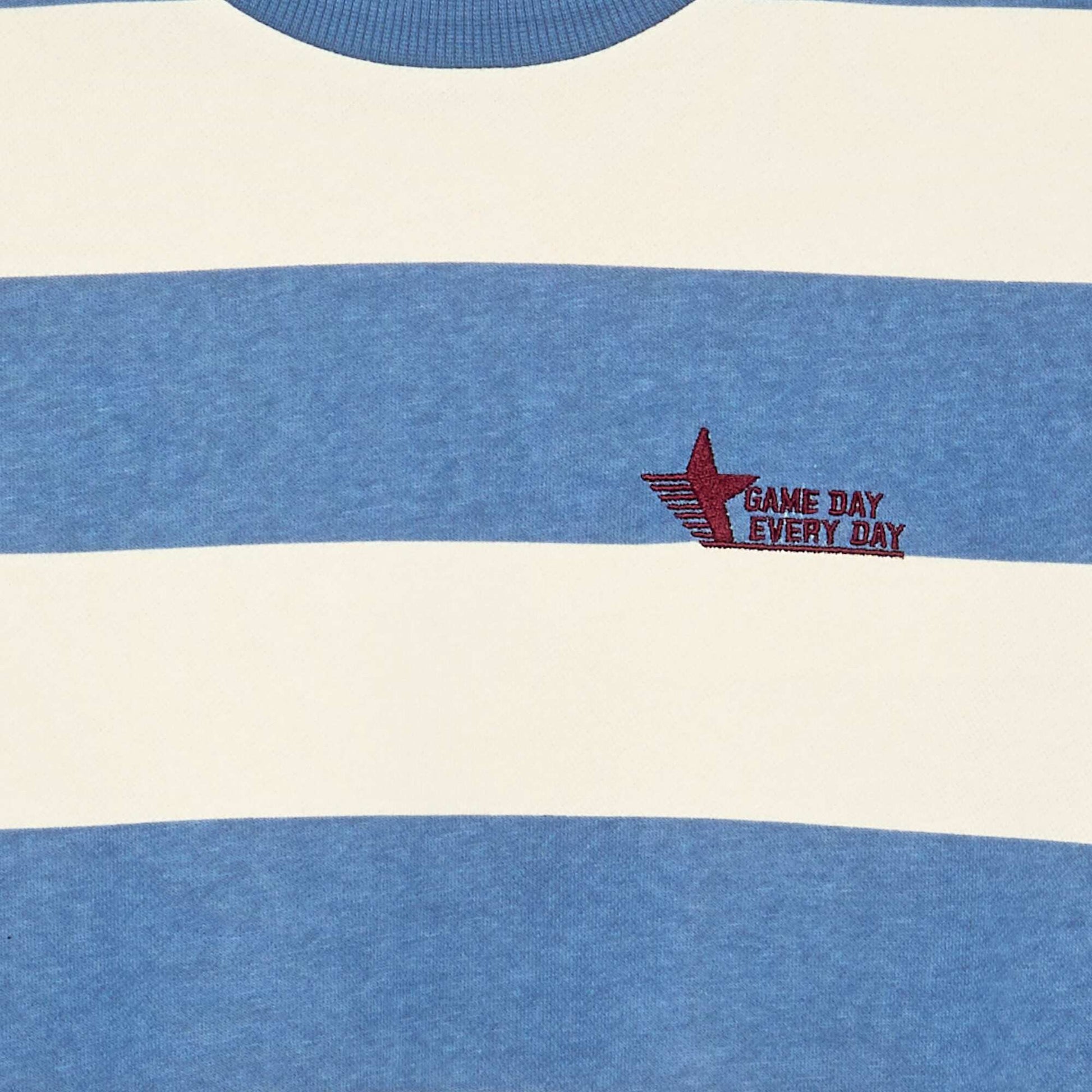 Striped Unbrushed Fleece Sweatshirt WHITE