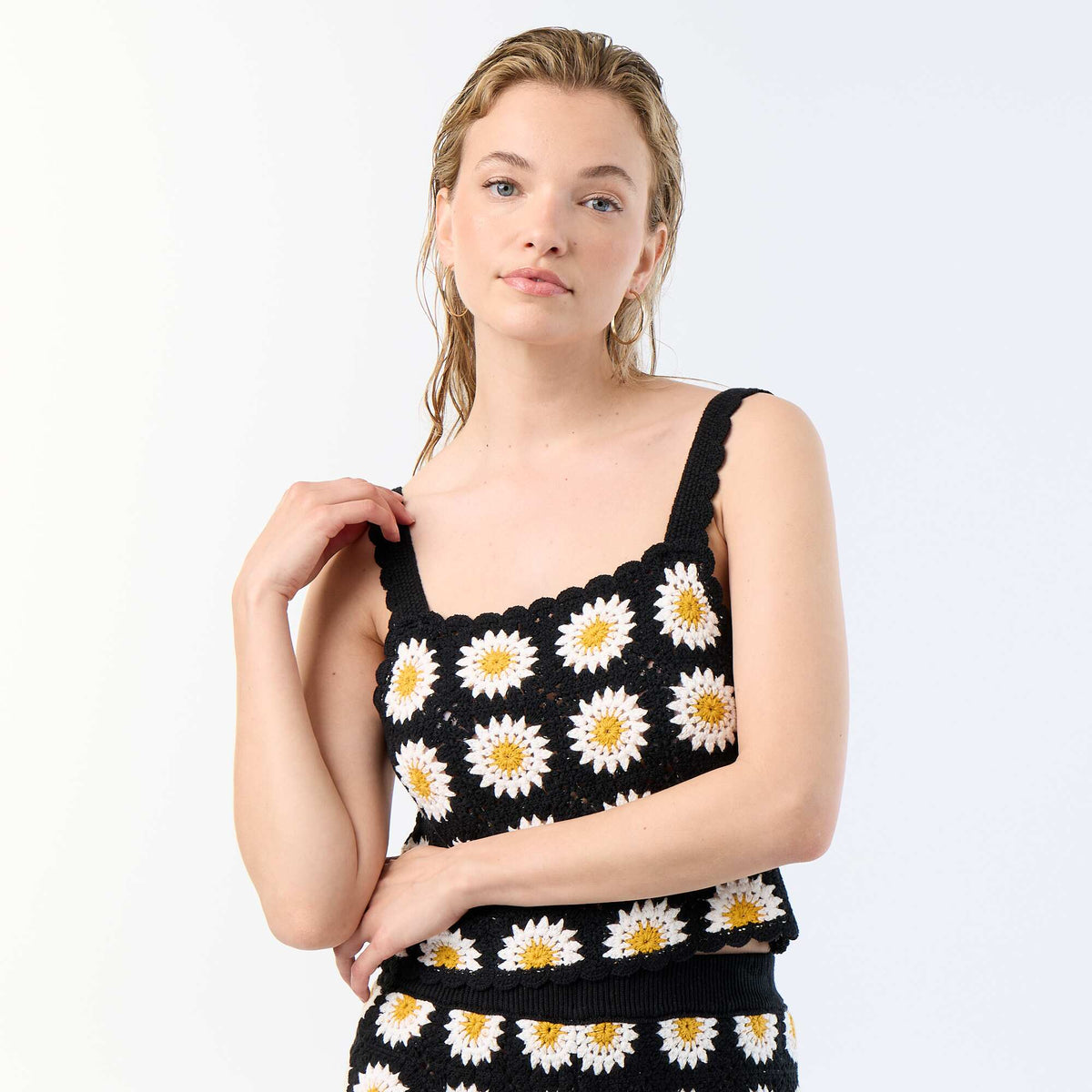 Crochet Top with Pattern BLACK