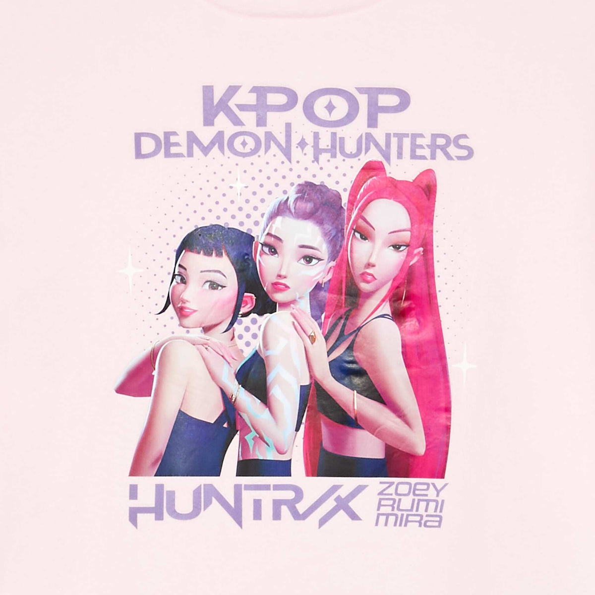 'KPop Demon Hunters' 2-piece Pajamas - Long-sleeved T-shirt + Pants PINK