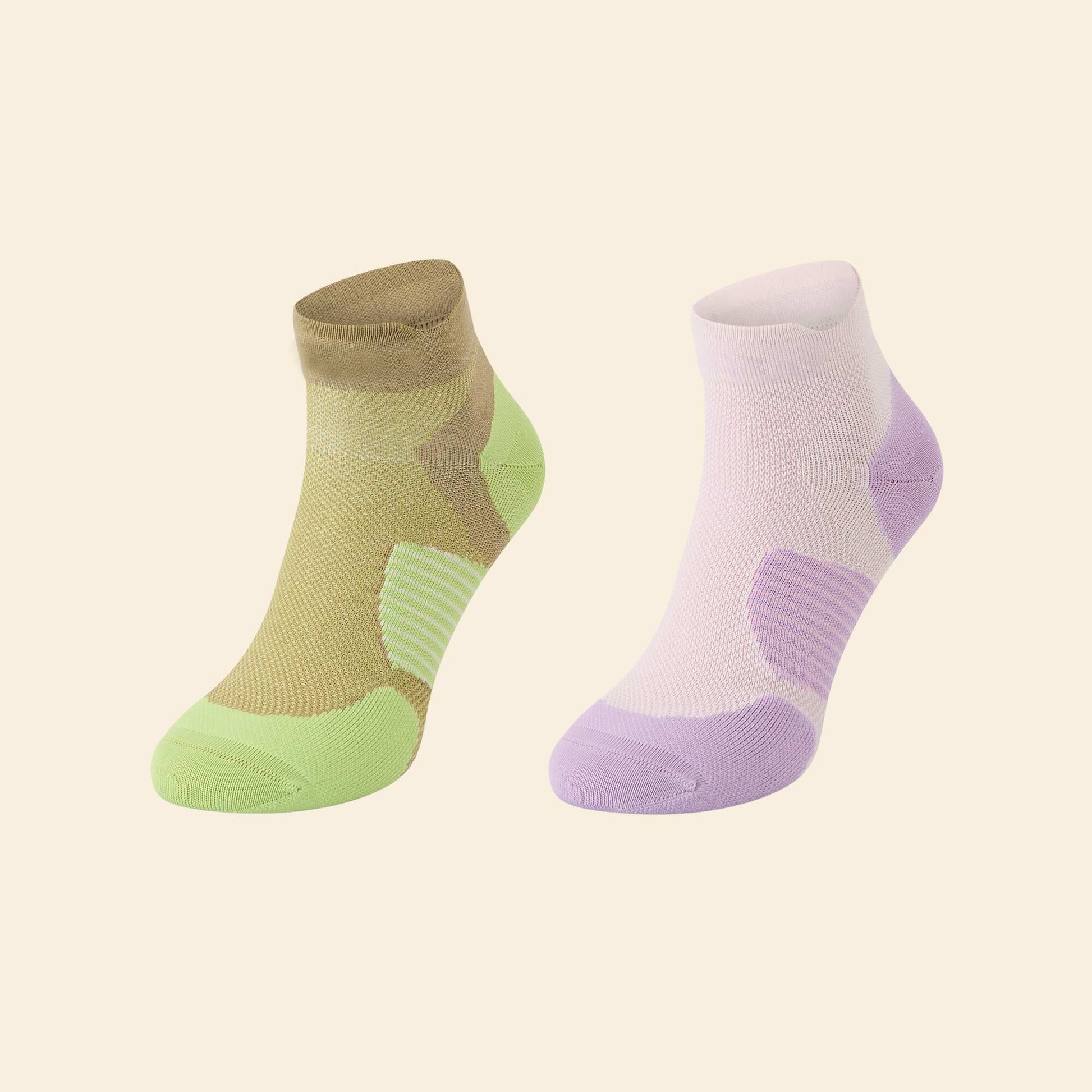 Pack of 2 pairs of high sports socks PURPLE