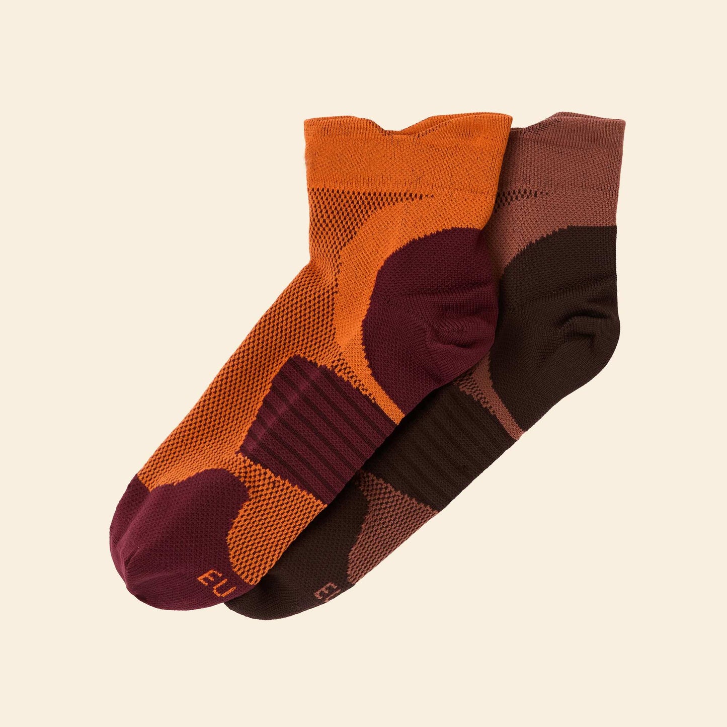 Pack of 2 pairs of high sports socks BROWN