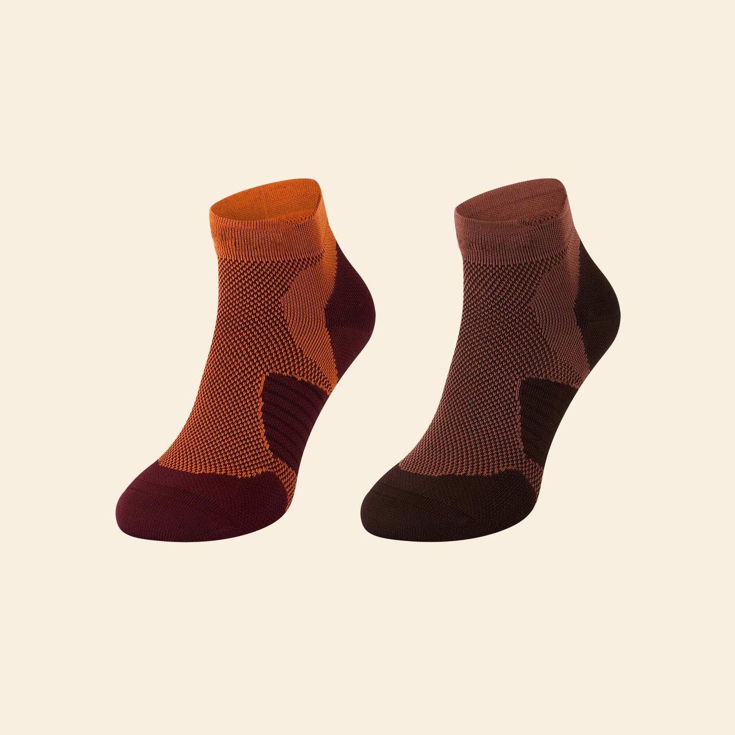 Pack of 2 pairs of high sports socks BROWN