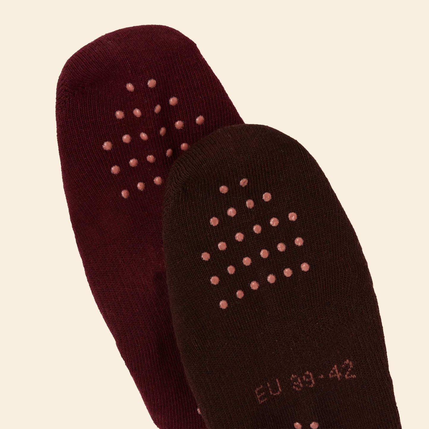 Pack of 2 pairs of yoga ankle socks BROWN