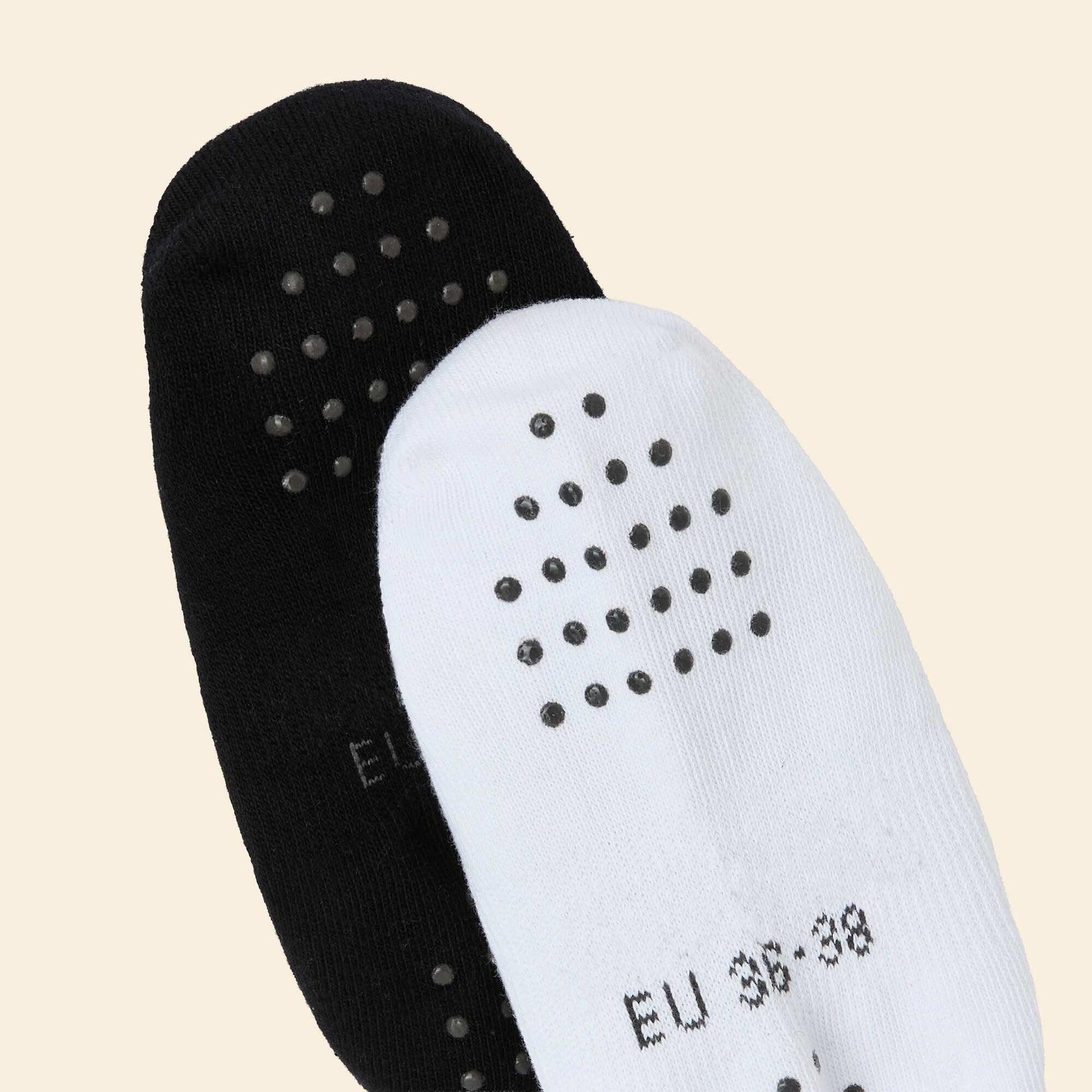 Pack of 2 pairs of yoga ankle socks BLACK