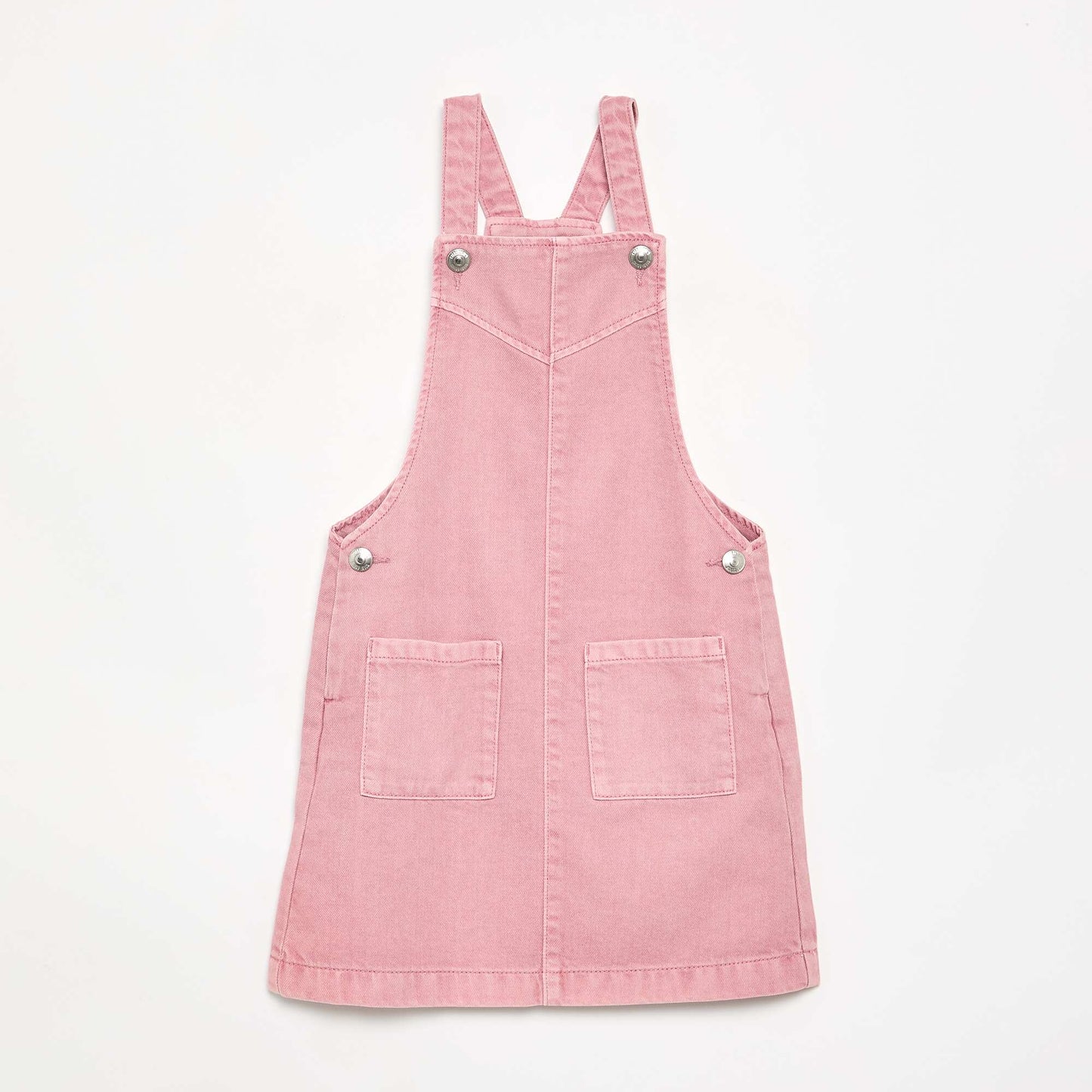 Solid Twill Pinafore Dress PINK