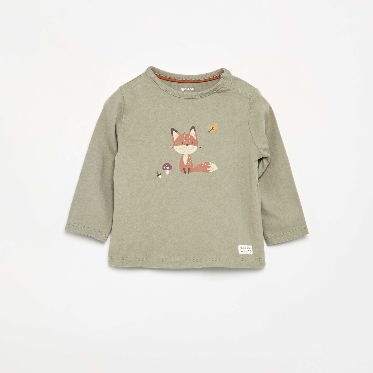 Printed long-sleeved T-shirt GREEN