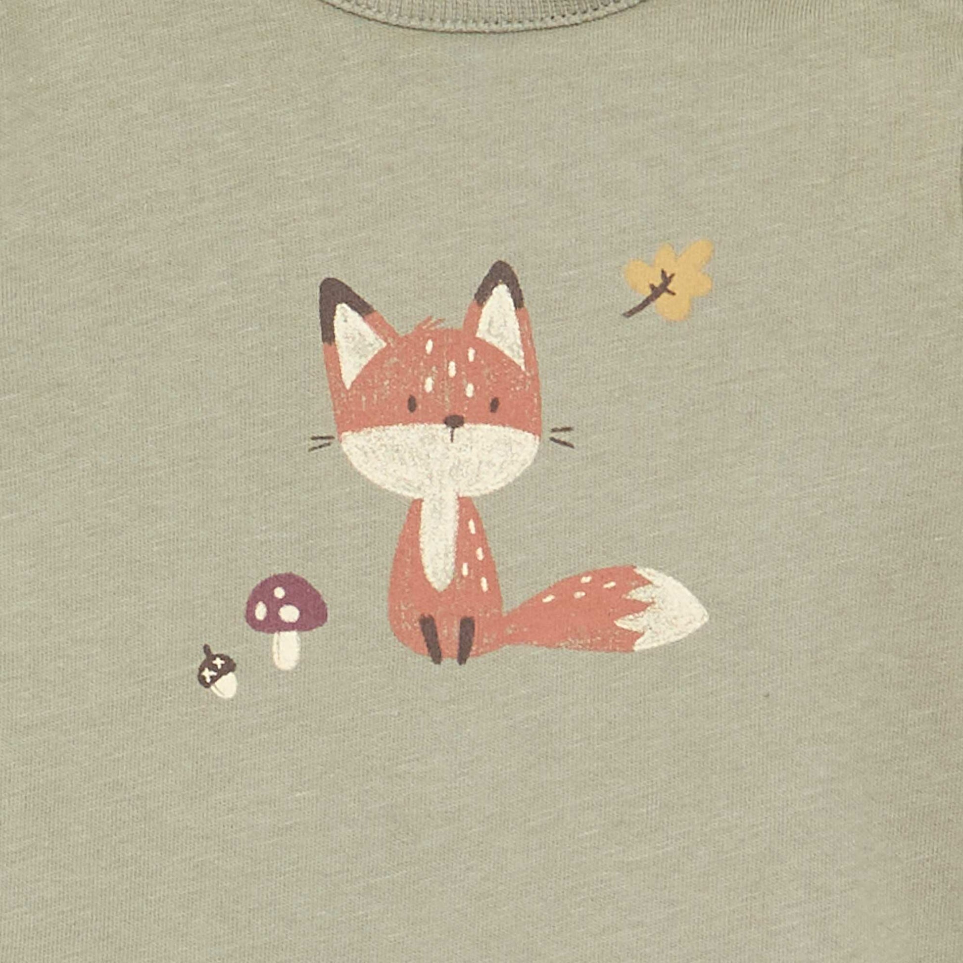 Printed long-sleeved T-shirt GREEN